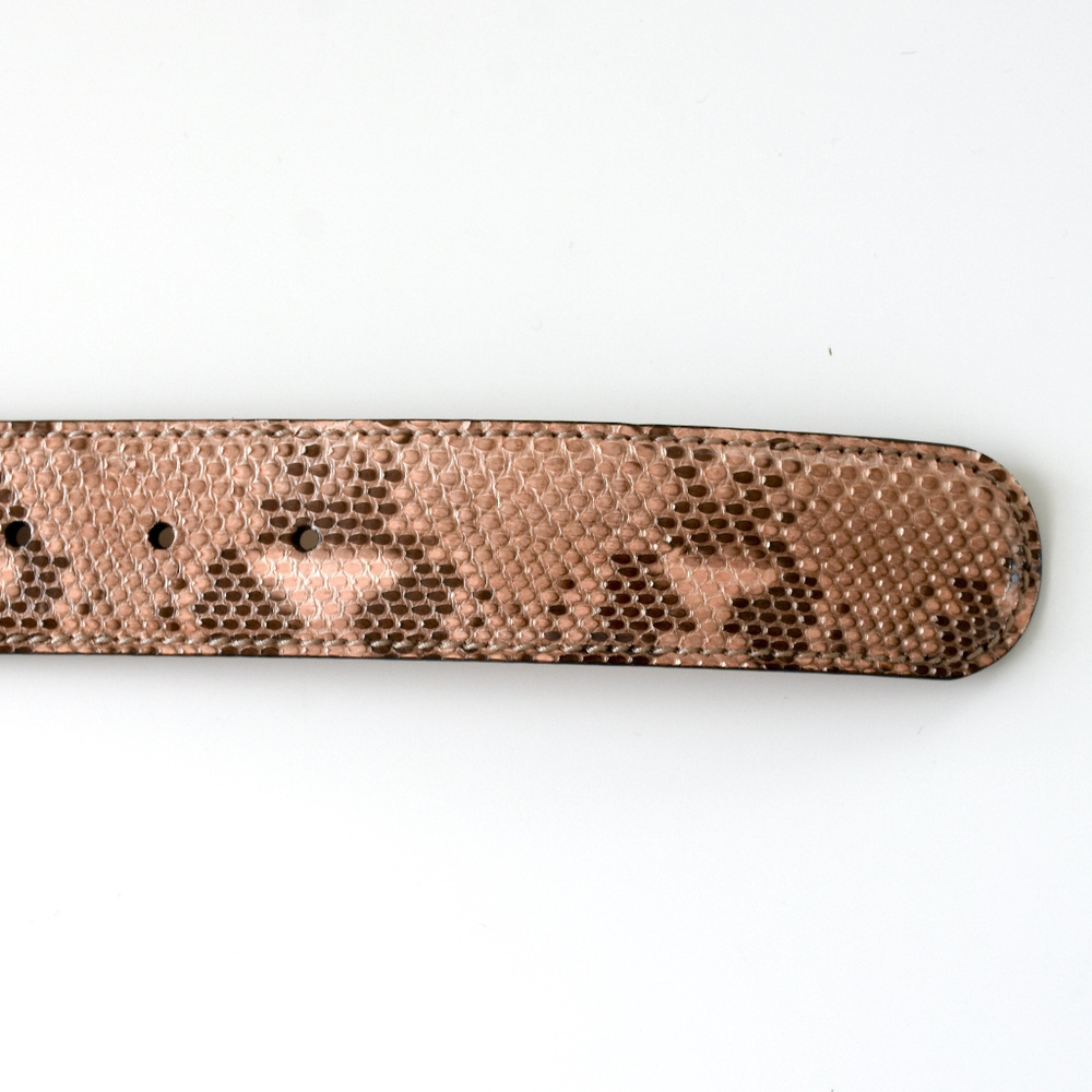 Gucci Rose Gold Snakeskin GG Logo Belt - Picture 6 of 8
